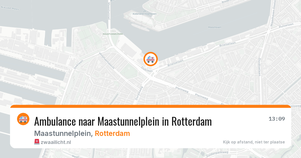Ambulance naar Maastunnelplein in Rotterdam — 9 jul 2026