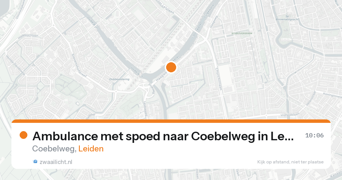 Ambulance met spoed naar Coebelweg in Leiden — 24 aug 2026
