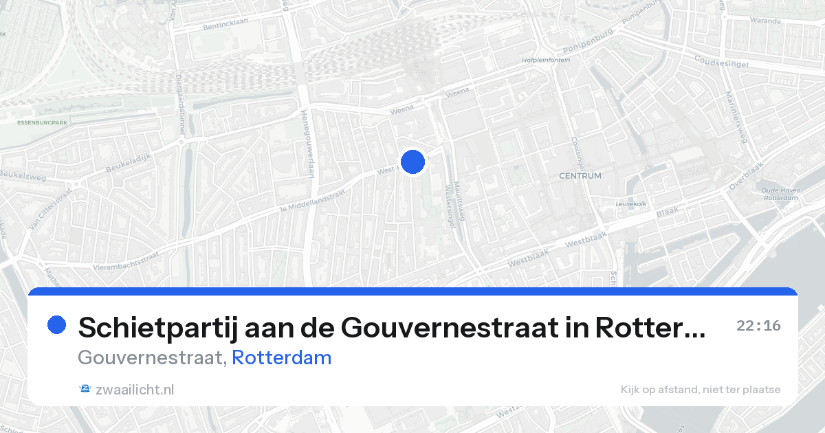 Schietpartij aan de Gouvernestraat in Rotterdam — 23 aug 2026