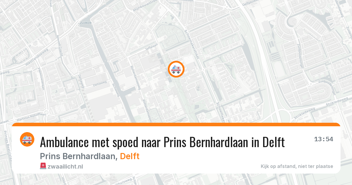 Ambulance met spoed naar Prins Bernhardlaan in Delft — 3 jul 2026
