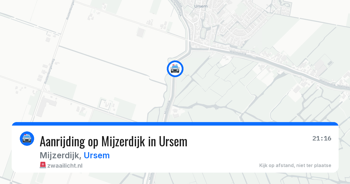 Aanrijding op Mijzerdijk in Ursem — 4 jul 2026