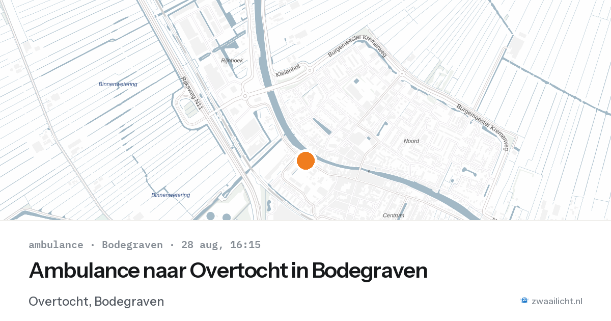 Ambulance naar Overtocht in Bodegraven — 28 aug 2026