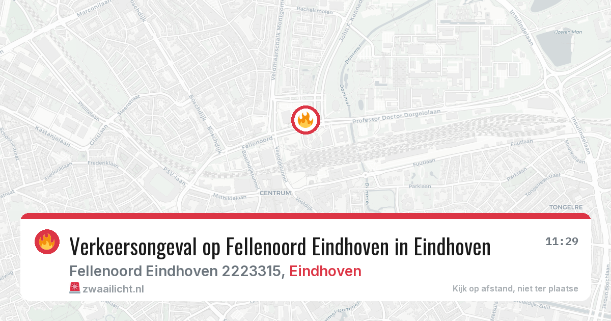 Verkeersongeval op Fellenoord Eindhoven in Eindhoven — 25 feb 2026