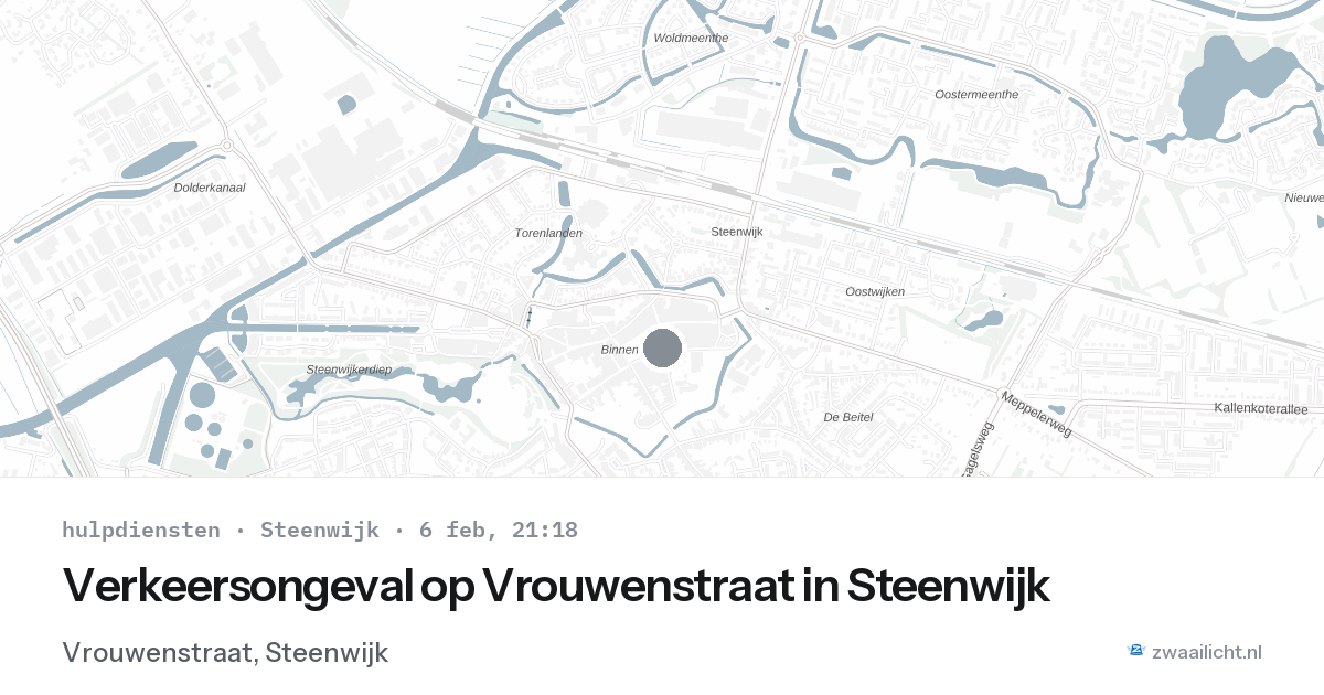 Verkeersongeval op Vrouwenstraat in Steenwijk — 6 feb 2026