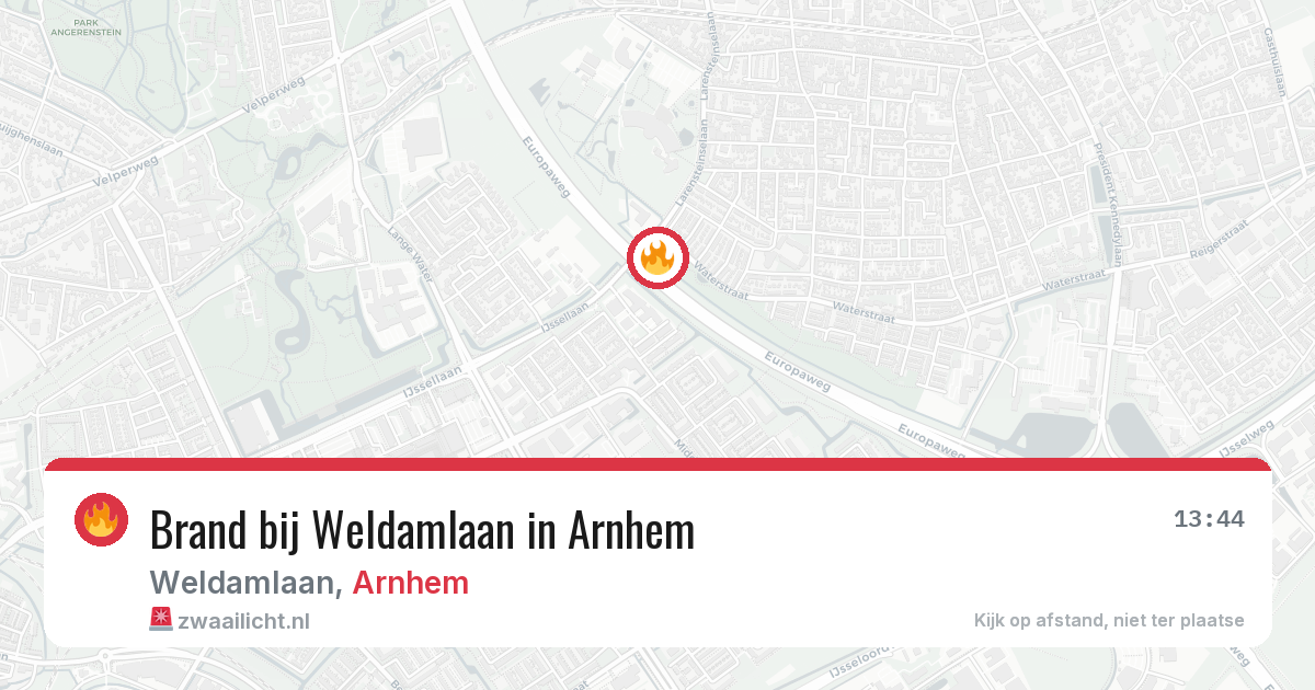 Brand bij Weldamlaan in Arnhem — 28 jun 2026