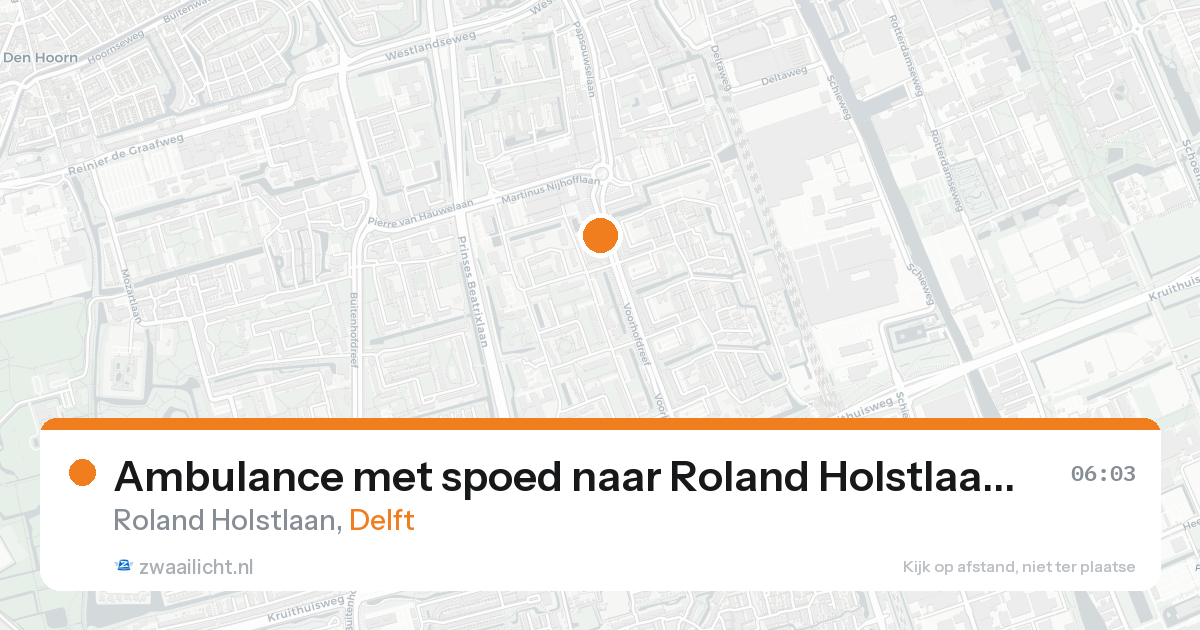 Ambulance met spoed naar Roland Holstlaan in Delft — 24 aug 2026
