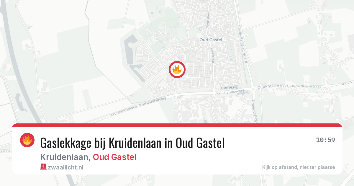 Gaslekkage bij Kruidenlaan in Oud Gastel — 6 jul 2026