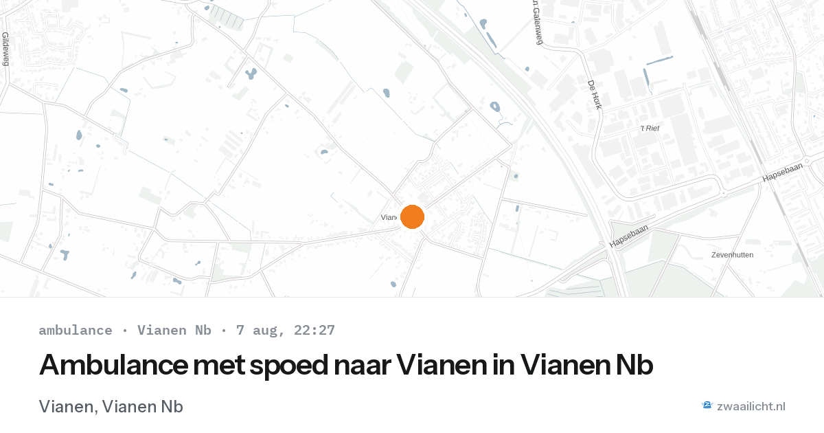 Ambulance met spoed naar Vianen in Vianen Nb — 7 aug 2026