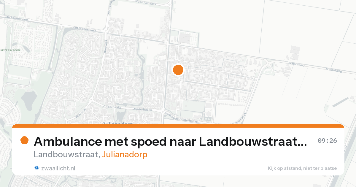 Ambulance met spoed naar Landbouwstraat in Julianadorp — 24 aug 2026