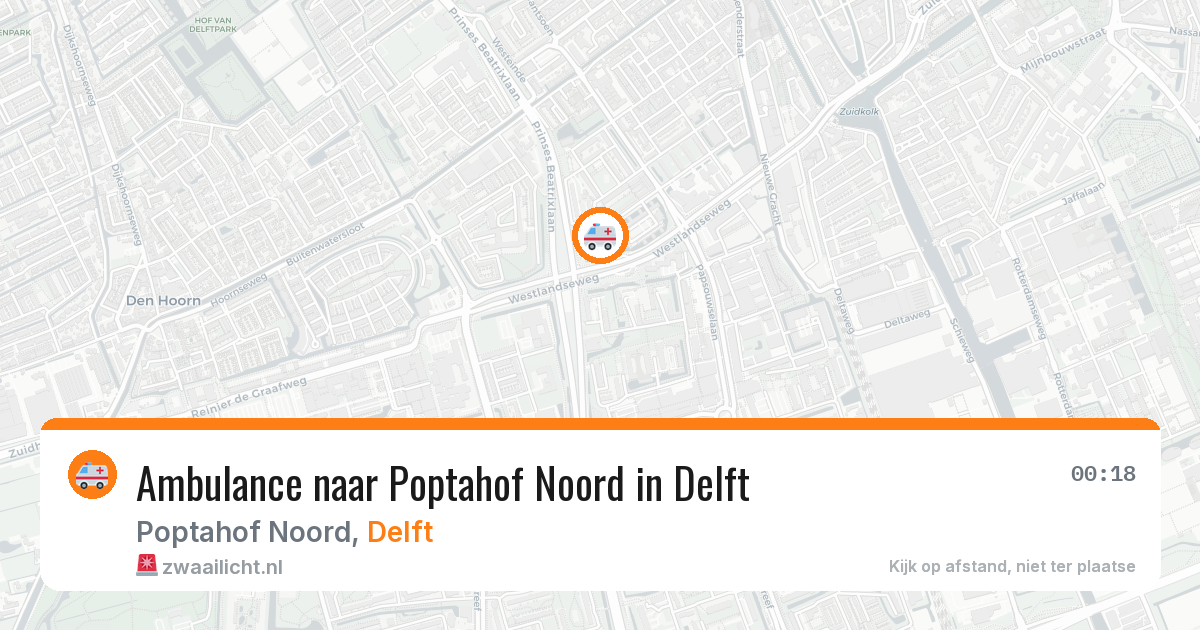 Ambulance naar Poptahof Noord in Delft — 28 jun 2026