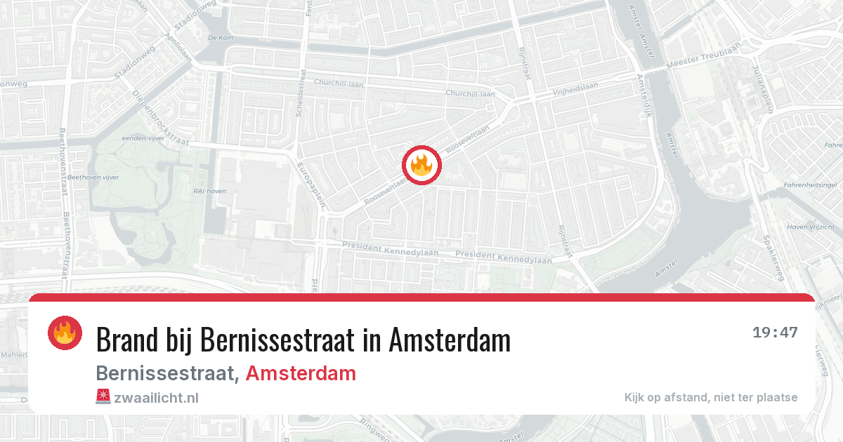 Brand bij Bernissestraat in Amsterdam — 7 jul 2026
