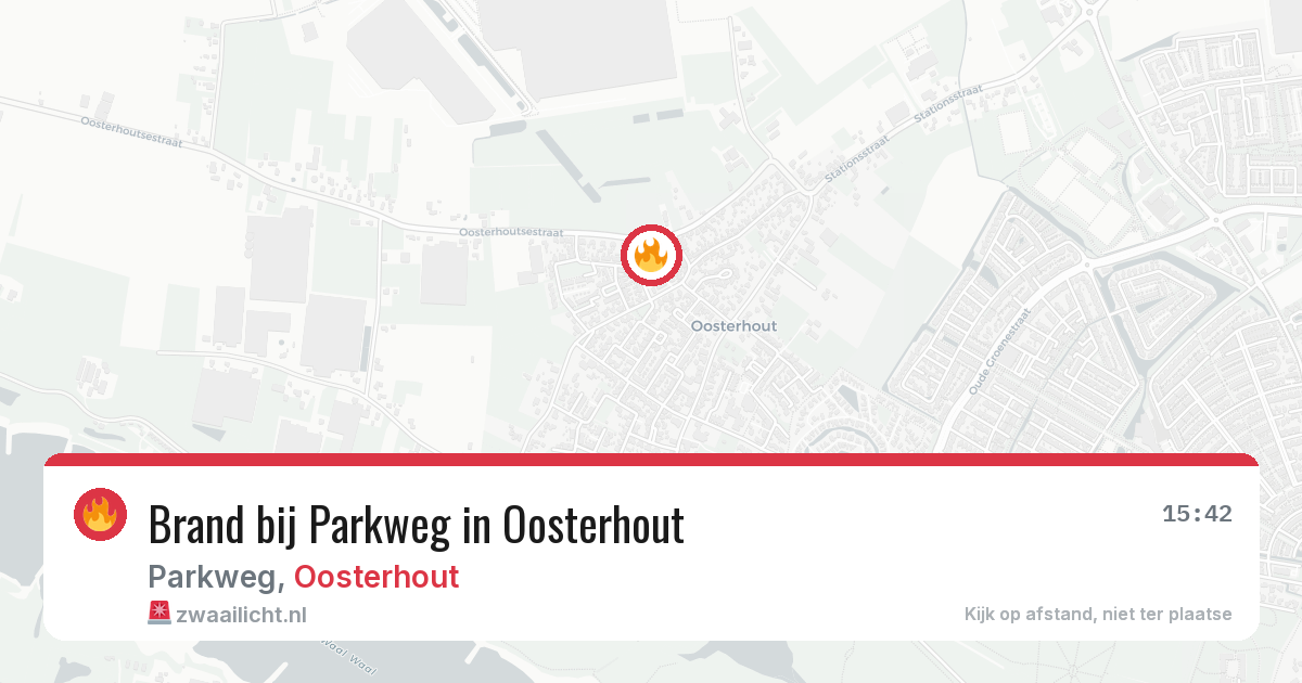 Brand bij Parkweg in Oosterhout — 12 aug 2026