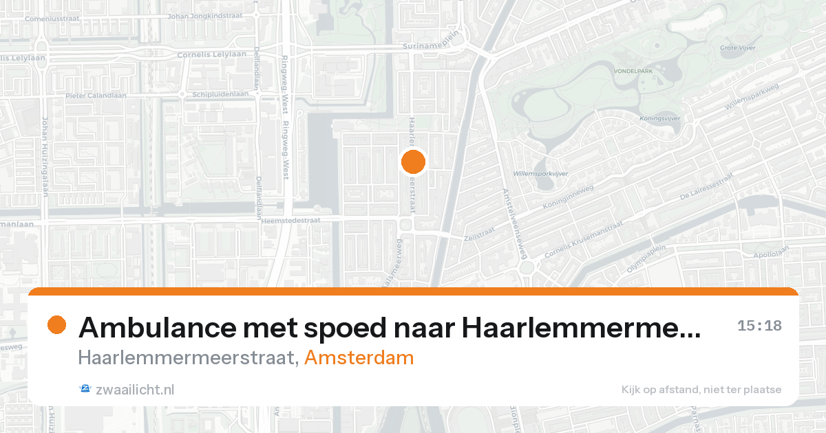 Ambulance met spoed naar Haarlemmermeerstraat in Amsterdam — 21 jul 2026