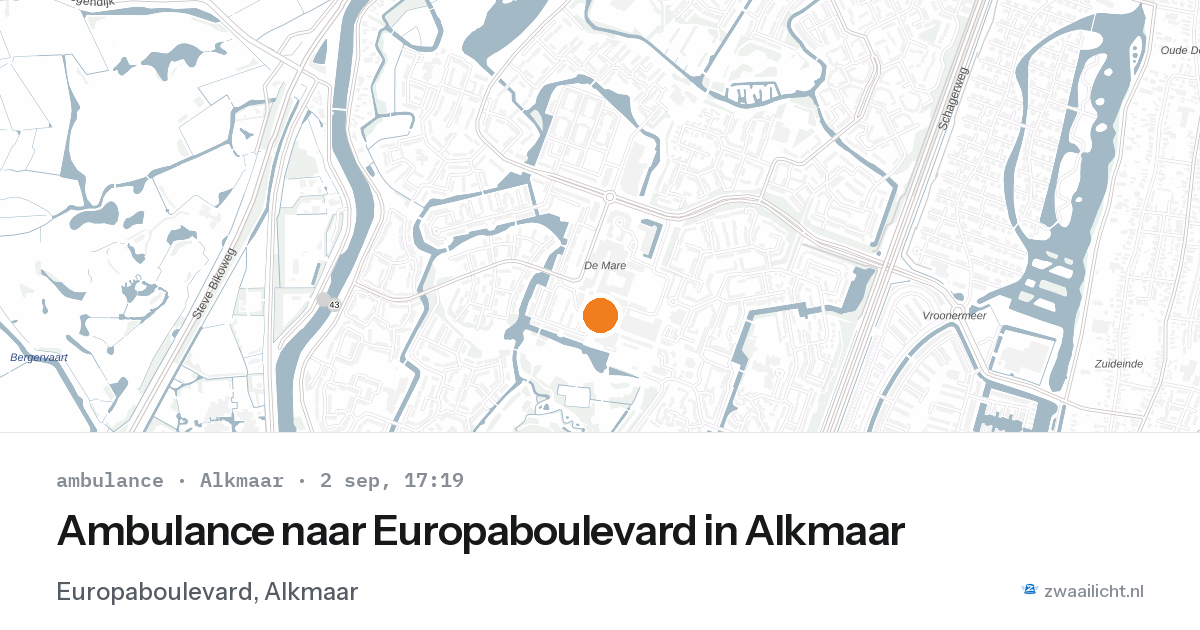 Ambulance naar Europaboulevard in Alkmaar — 2 sep 2026