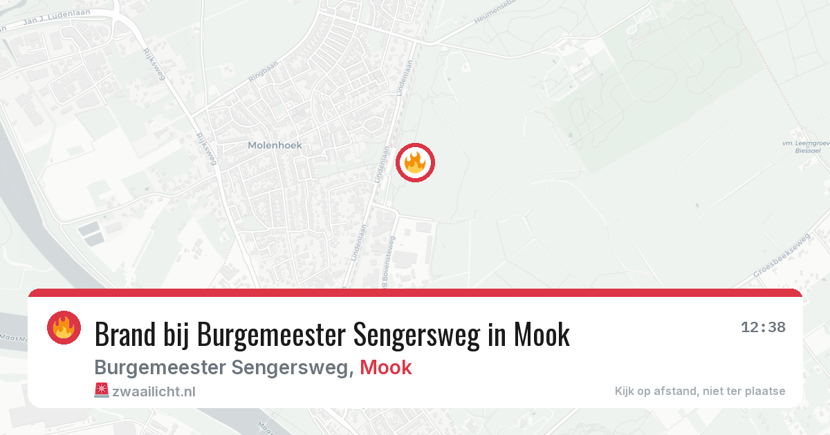Brand bij Burgemeester Sengersweg in Mook — 1 aug 2026