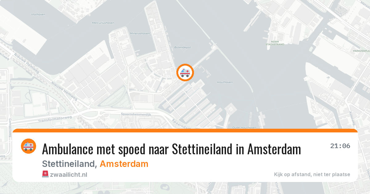 Ambulance met spoed naar Stettineiland in Amsterdam — 10 aug 2026