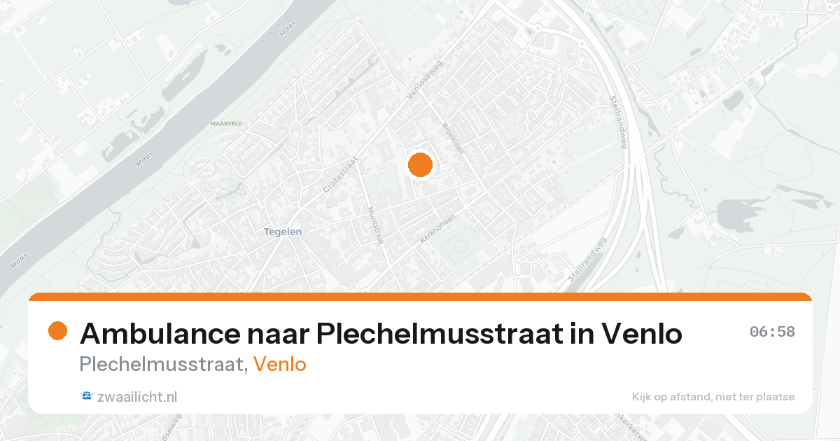 Ambulance naar Plechelmusstraat in Venlo — 25 aug 2026
