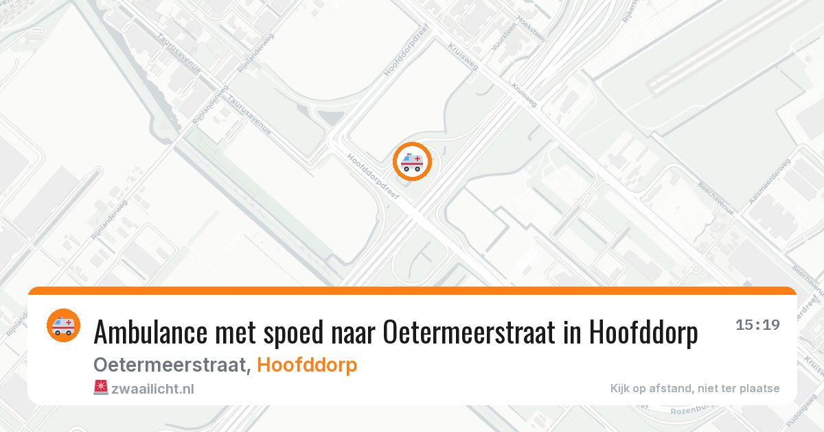 Ambulance met spoed naar Oetermeerstraat in Hoofddorp — 12 jun 2026