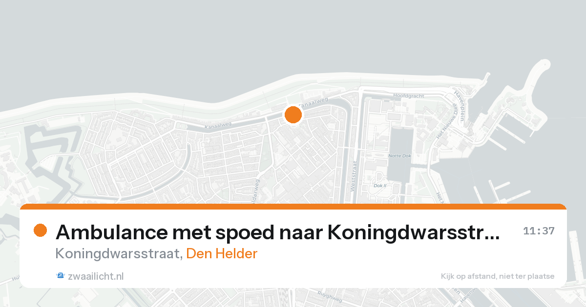 Ambulance met spoed naar Koningdwarsstraat in Den Helder — 25 aug 2026