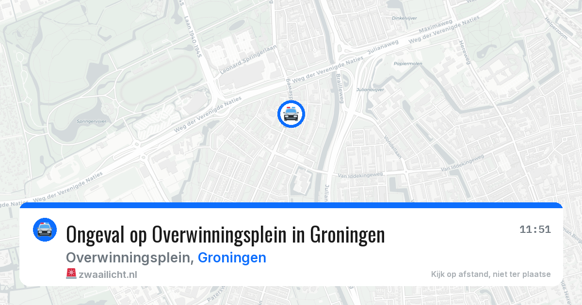 Ongeval op Overwinningsplein in Groningen — 7 aug 2026
