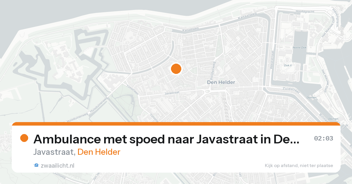 Ambulance met spoed naar Javastraat in Den Helder — 16 aug 2026