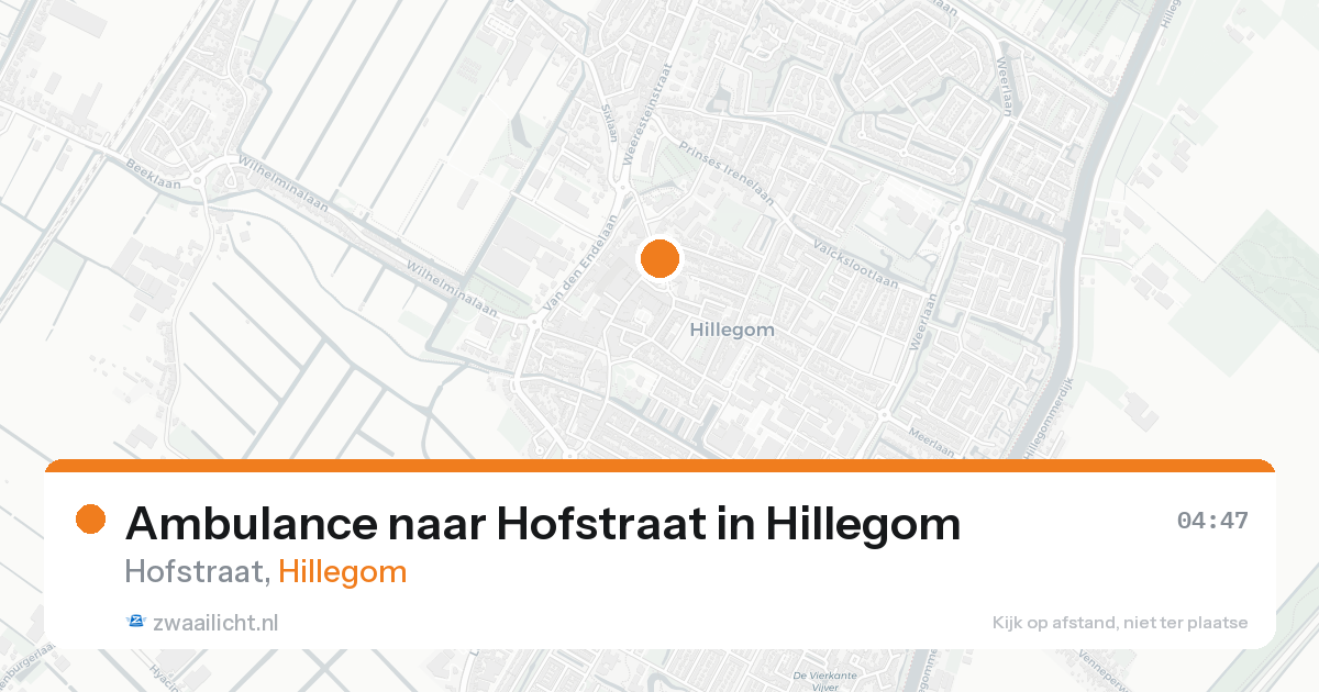 Ambulance naar Hofstraat in Hillegom — 22 aug 2026