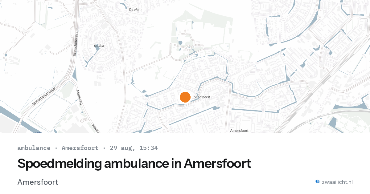 Spoedmelding ambulance in Amersfoort — 29 aug 2026