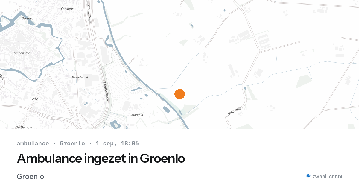 Ambulance ingezet in Groenlo — 1 sep 2026