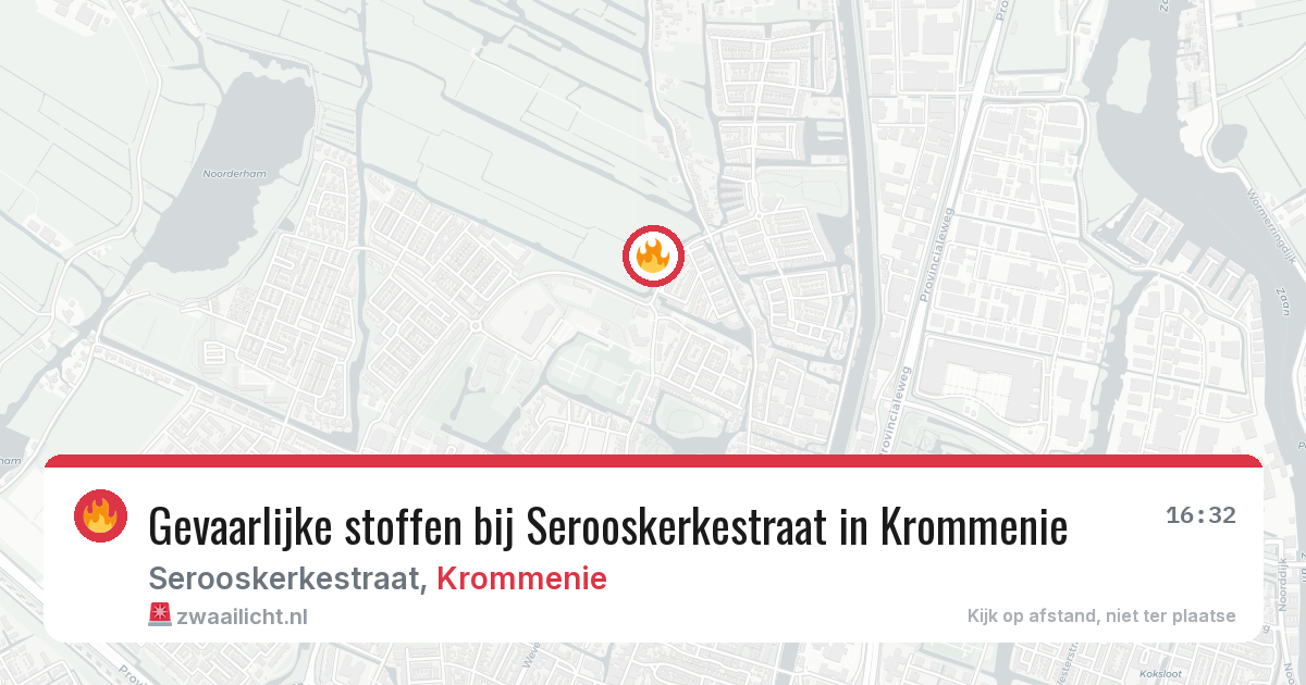 Gevaarlijke stoffen bij Serooskerkestraat in Krommenie — 3 aug 2026