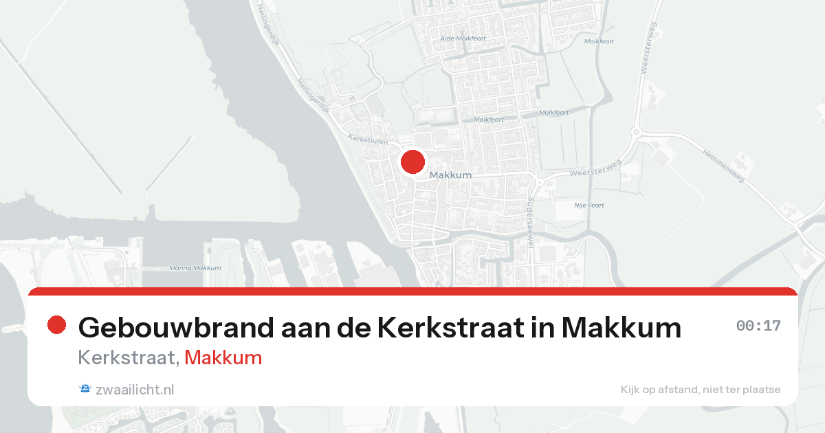 Gebouwbrand aan de Kerkstraat in Makkum — 10 aug 2026
