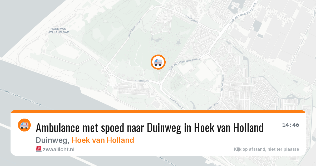 Ambulance met spoed naar Duinweg in Hoek van Holland — 22 jul 2026