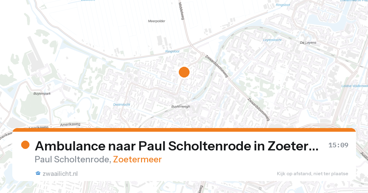 Ambulance naar Paul Scholtenrode in Zoetermeer — 28 aug 2026
