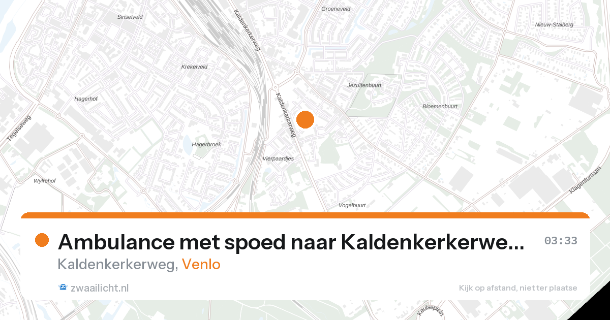 Ambulance met spoed naar Kaldenkerkerweg in Venlo — 12 aug 2026