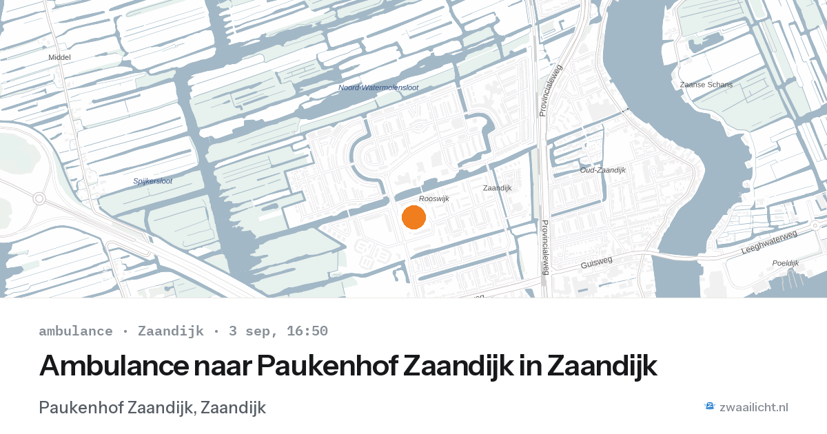 Ambulance naar Paukenhof Zaandijk in Zaandijk — 3 sep 2026