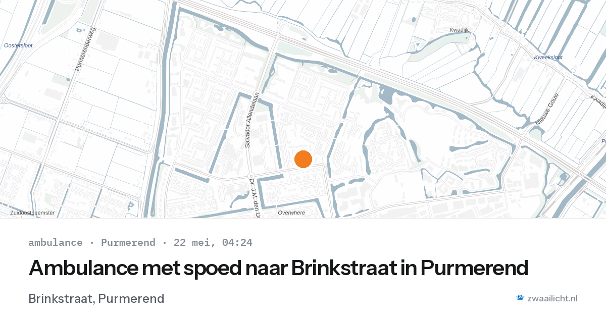 Ambulance met spoed naar Brinkstraat in Purmerend — 22 mei 2026