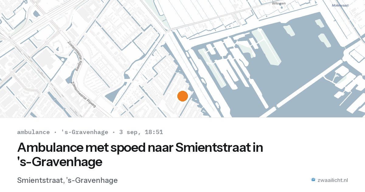 Ambulance met spoed naar Smientstraat in 's-Gravenhage — 3 sep 2026