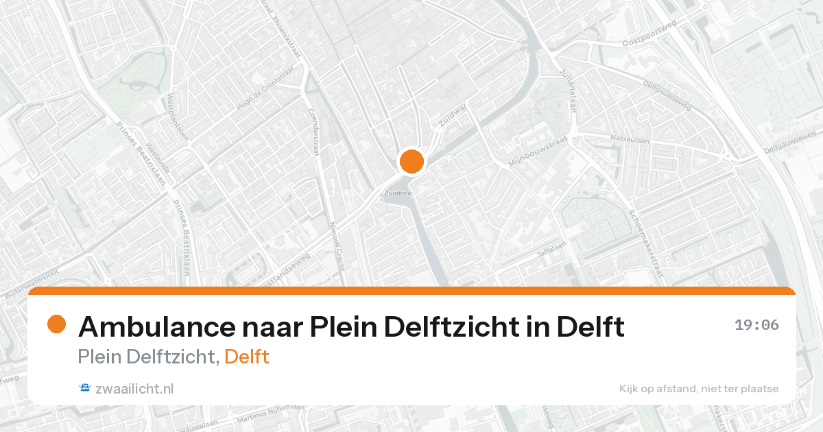Ambulance naar Plein Delftzicht in Delft — 18 aug 2026