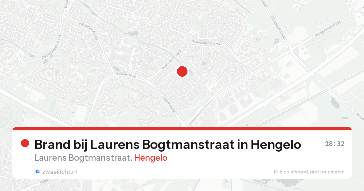 Brand bij Laurens Bogtmanstraat in Hengelo — 21 aug 2026