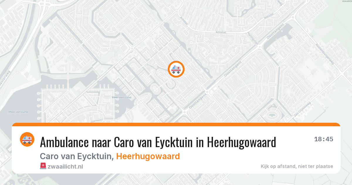 Ambulance naar Caro van Eycktuin in Heerhugowaard — 26 mrt 2026