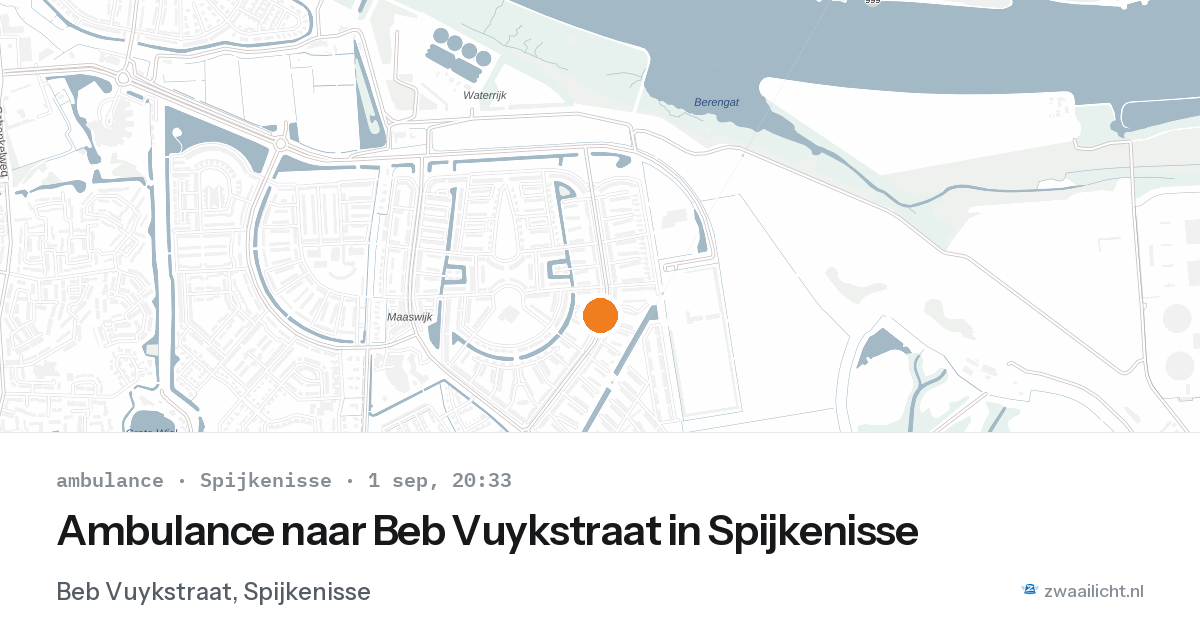 Ambulance naar Beb Vuykstraat in Spijkenisse — 1 sep 2026