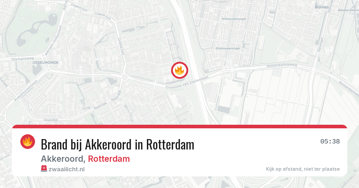 Brand bij Akkeroord in Rotterdam — 31 mei 2026