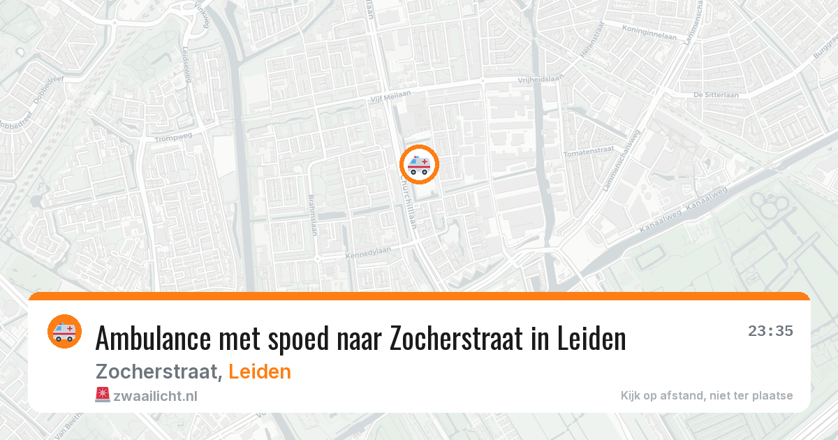 Ambulance met spoed naar Zocherstraat in Leiden — 19 jun 2026