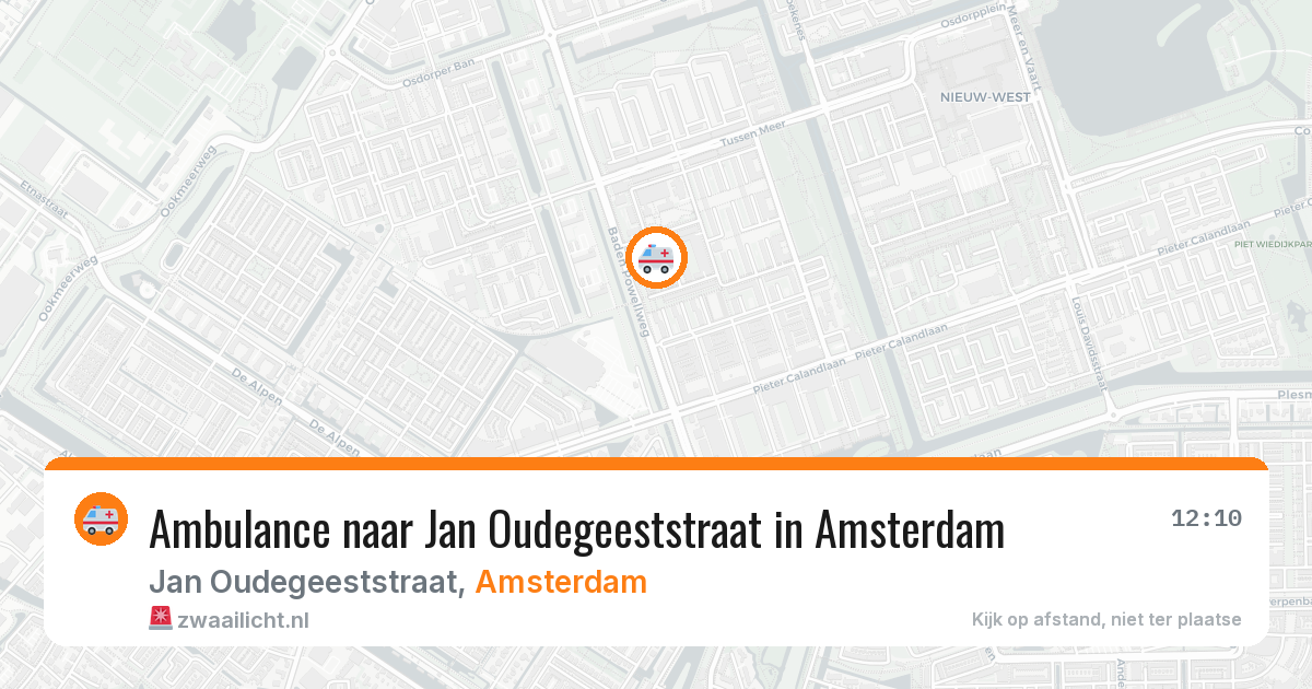 Ambulance naar Jan Oudegeeststraat in Amsterdam — 18 mei 2026