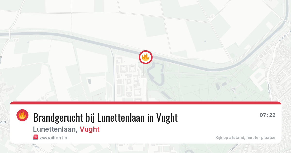 Brandgerucht bij Lunettenlaan in Vught — 13 jun 2026