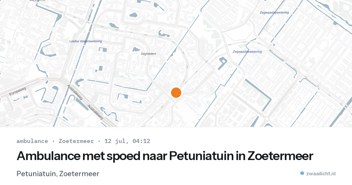 Ambulance met spoed naar Petuniatuin in Zoetermeer — 12 jul 2026