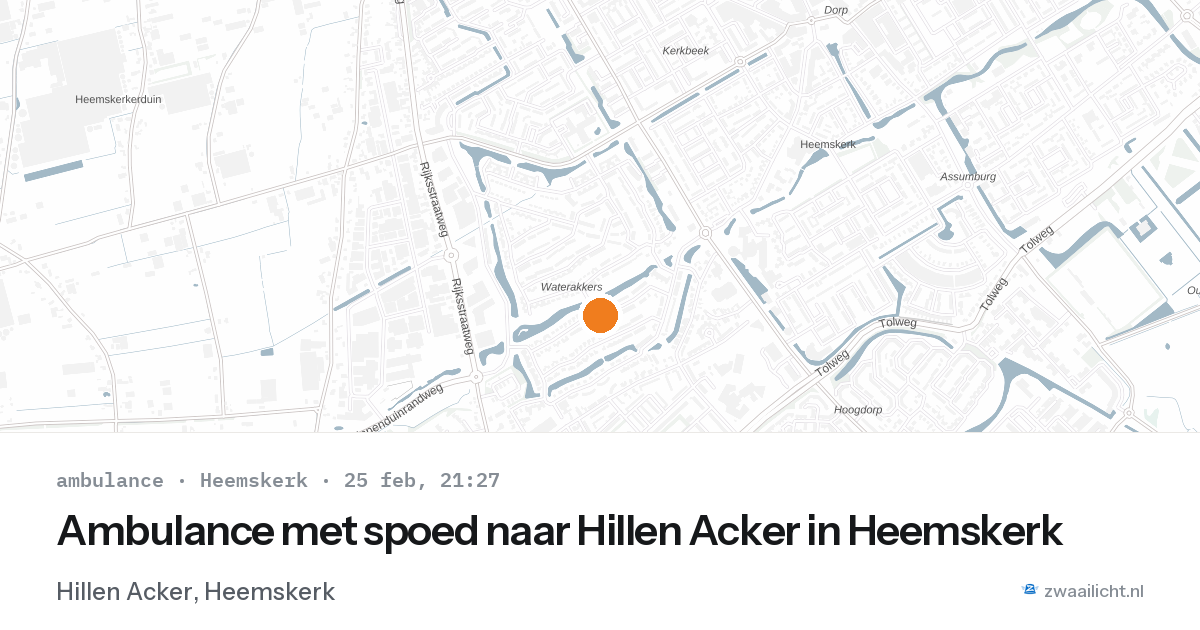 Ambulance met spoed naar Hillen Acker in Heemskerk — 25 feb 2026