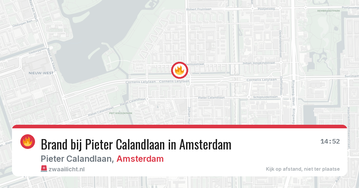 Brand bij Pieter Calandlaan in Amsterdam — 2 aug 2026