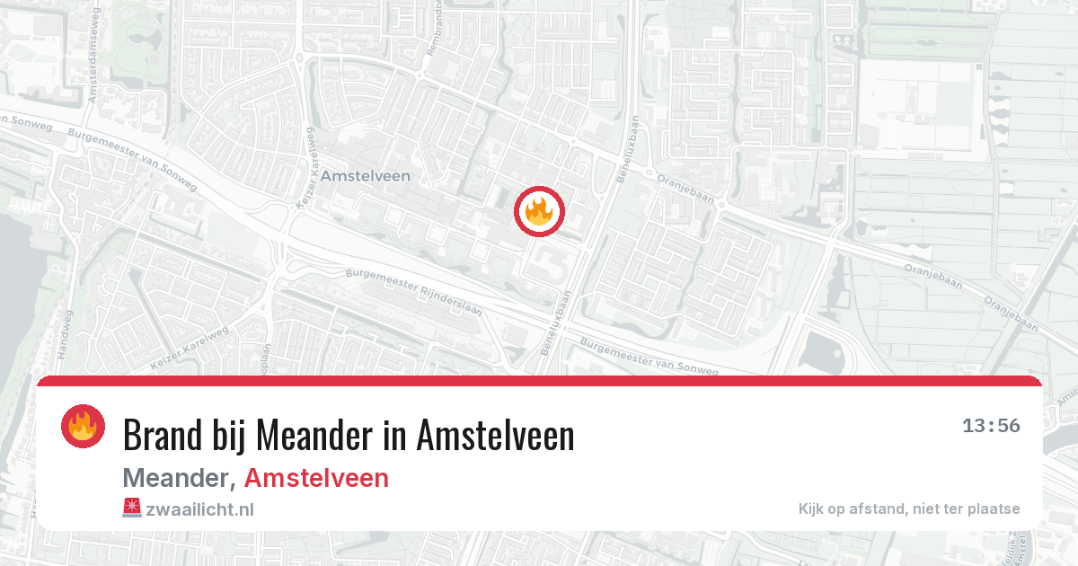 Brand bij Meander in Amstelveen — 26 mrt 2026