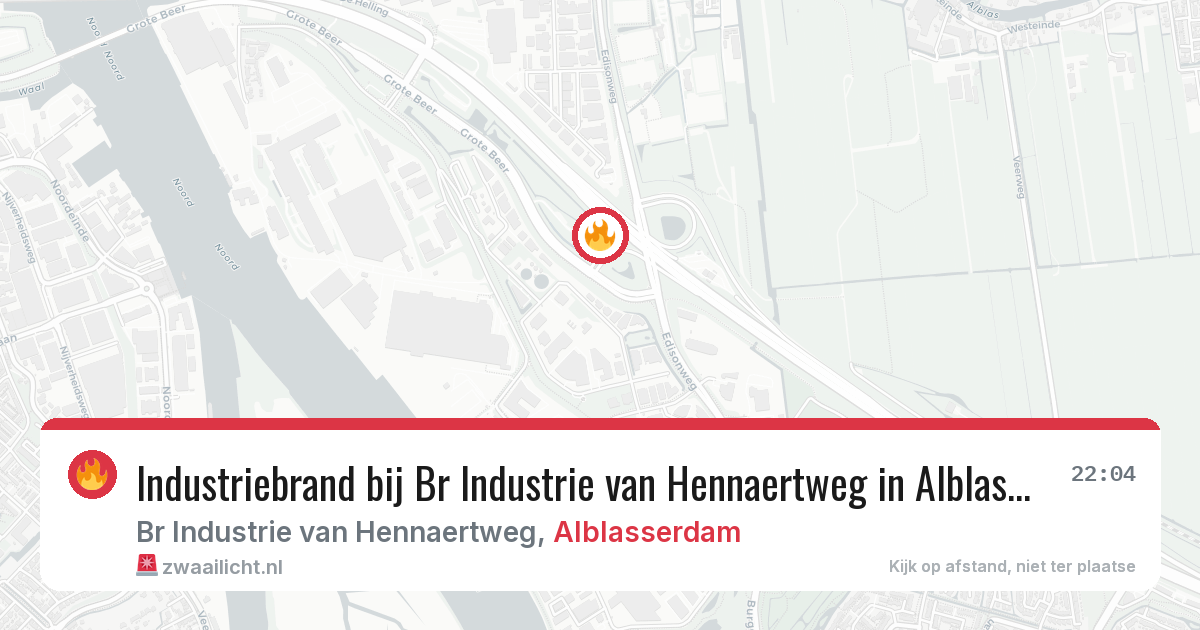 Industriebrand bij Br Industrie van Hennaertweg in Alblasserdam — 31 jan 2026