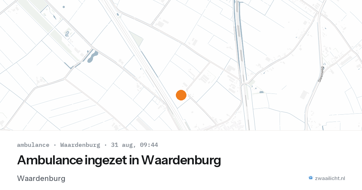 Ambulance ingezet in Waardenburg — 31 aug 2026